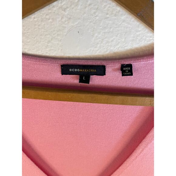 Pink BCBG Maxazria Y2K Granny Sweater Women Size L Office Modest Career Preppy - Picture 4 of 7